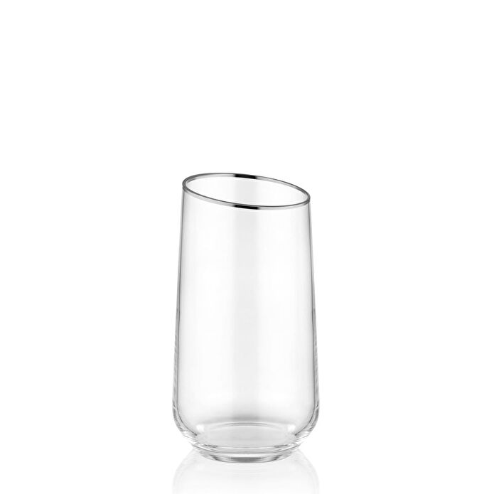 The Mia Gina Su Bardağı Uzun Gümüş 6lı Set
