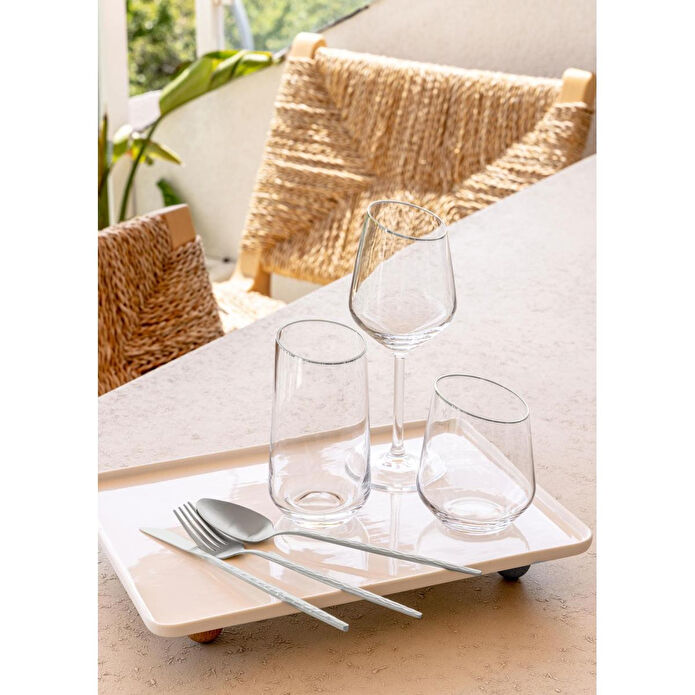 The Mia Gina Su Bardağı Uzun Gümüş 6lı Set