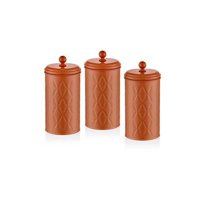 The Mia Prizma Çay Şeker Kahve Kavanozu Terracota 1,20 Lt