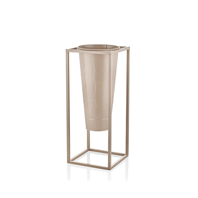 The Mia Prizma Vazo Saksı Karamel 70x30x30 Cm