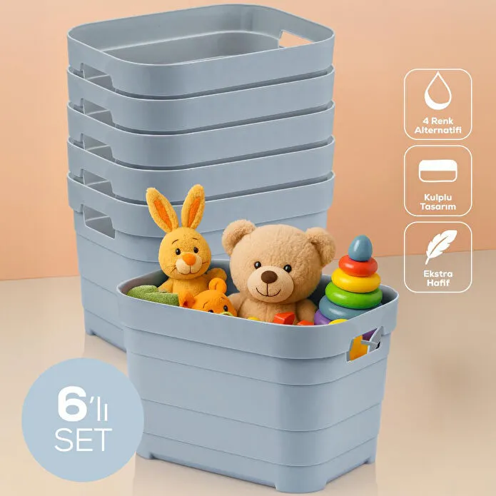 Vienev 6'lı 5 Litre Saklama Kutusu Mavi