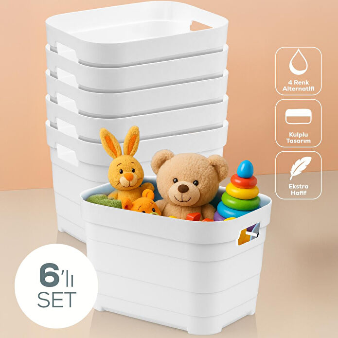 Vienev 6'lı 5 Litre Saklama Kutusu Beyaz