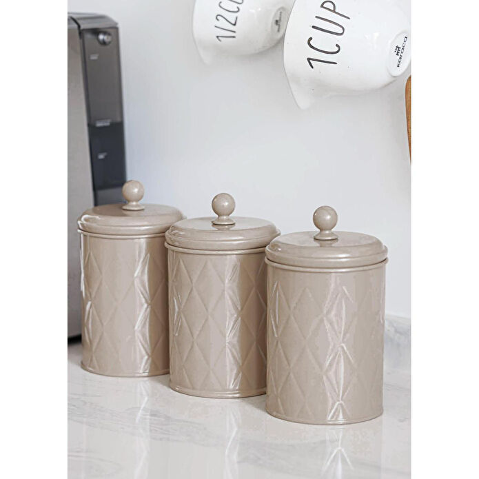 The Mia Prizma Çay Şeker Kahve Kavanozu Karamel 1 Lt