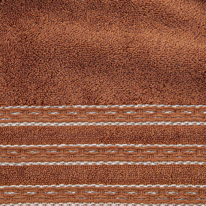 Green Black Amaris 2'li El Yüz Havlusu Seti %100 Supima Pamuk Bordürlü Krem-terra / Terra 50x90 Cm