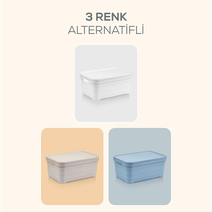 Vienev 6'lı Kapaklı 5 Litre Saklama Kutusu Mavi