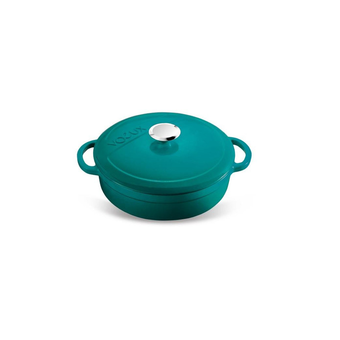 Voeux Kitchenware Profond Turkuaz Sığ Döküm Tencere 24 Cm