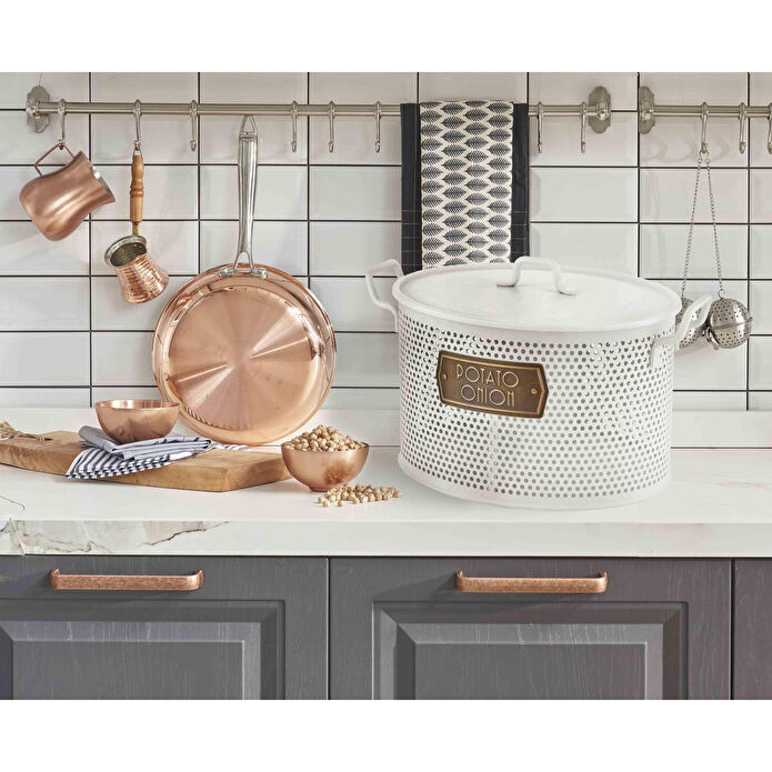 The Mia Patates Soğan Saklama Kabı 2 Hazneli - Beyaz