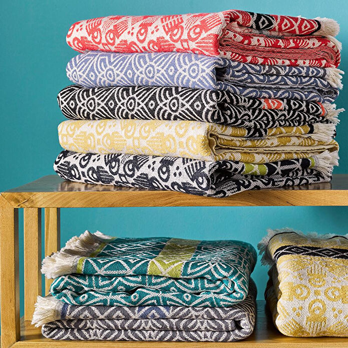 3rd Culture Lacivert Duafe Örtü, Koltuk Şalı