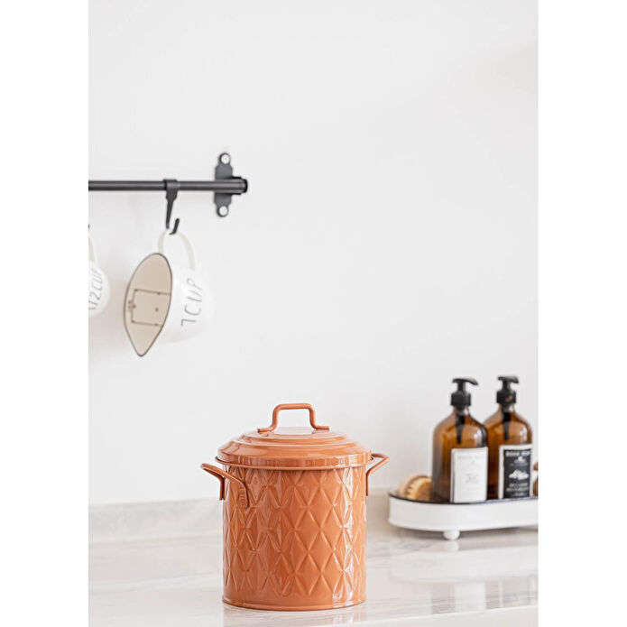 The Mia Prizma Çöp Kovası Tezgah Terracota 4 Lt