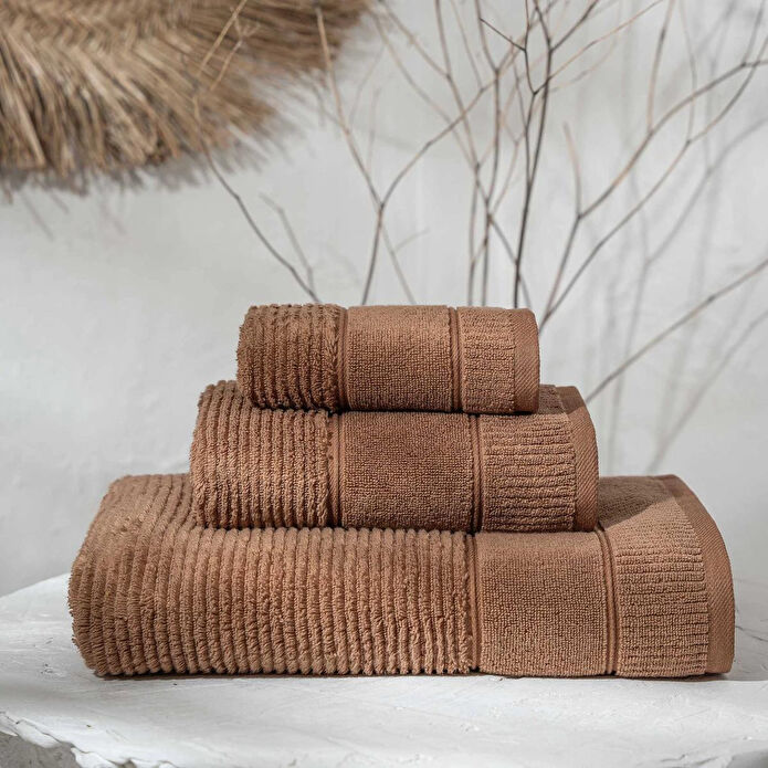 Green Black Eliza 3'lü Havlu Seti Kahverengi