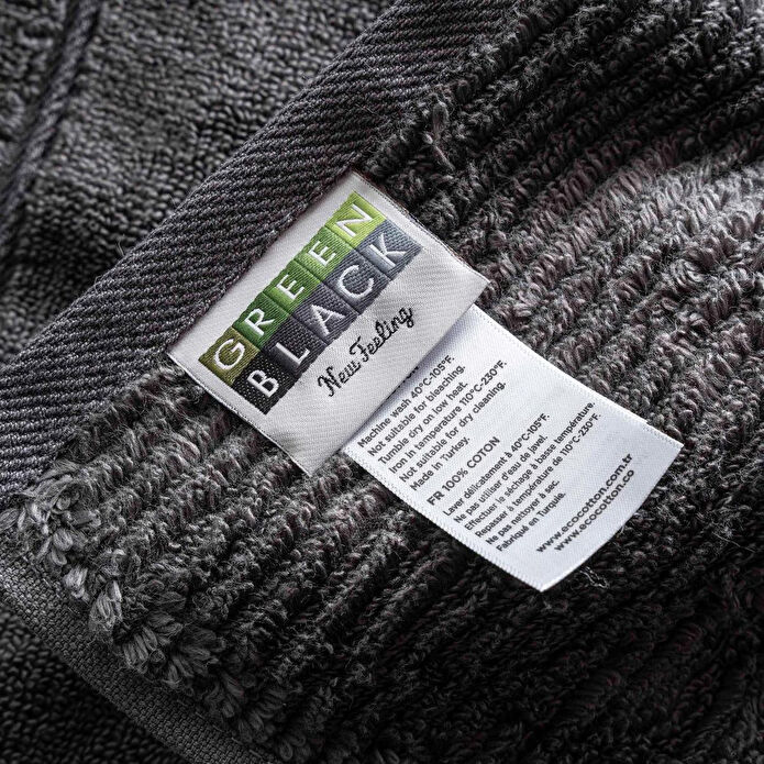 Green Black Eliza 3'lü Havlu Seti Antrasit