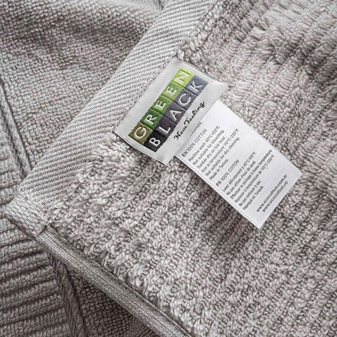 Green Black Eliza 3'lü Havlu Seti Gri