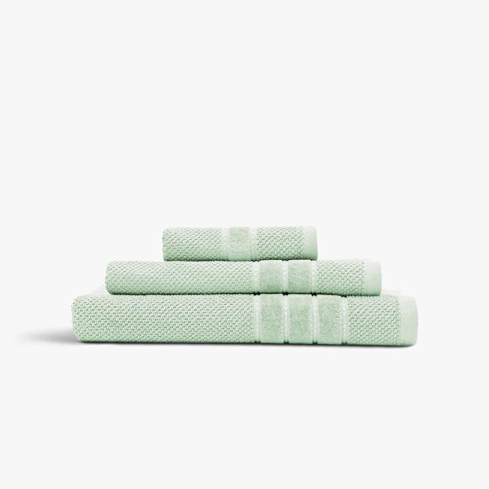 Green Black Anna 3'lü Havlu Seti %100 Pamuk Jakarlı Mint