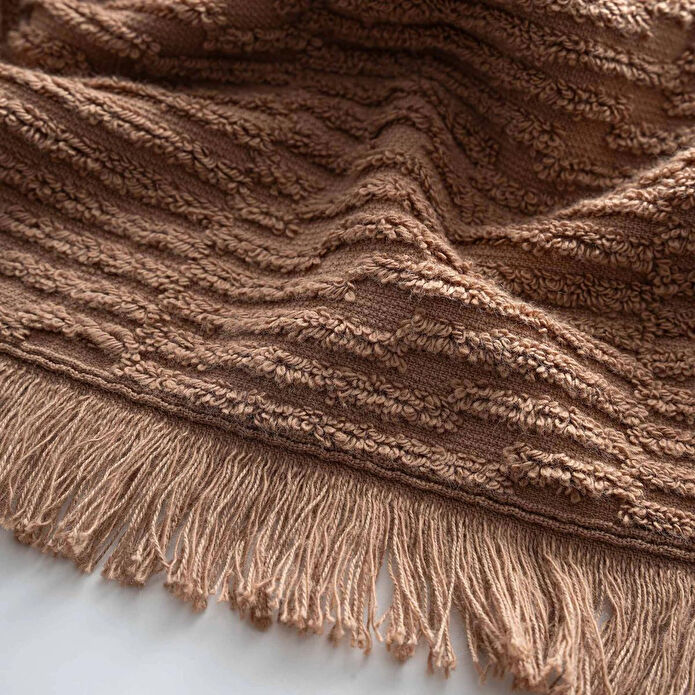 Green Black Anisa 3'lü Havlu Seti %100 Pamuk Penye Jakarlı Kahverengi