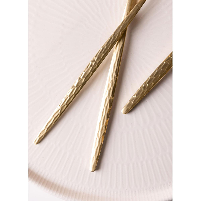 The Mia Shiny Çatal Kaşık Bıçak Takımı Mat Gold 36 Parça