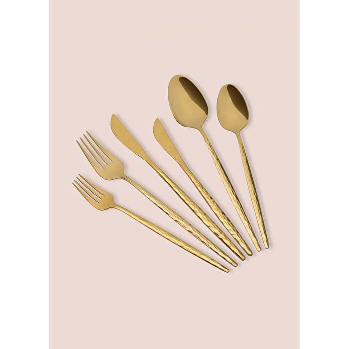The Mia Shiny Çatal Kaşık Bıçak Takımı Gold 36 Parça
