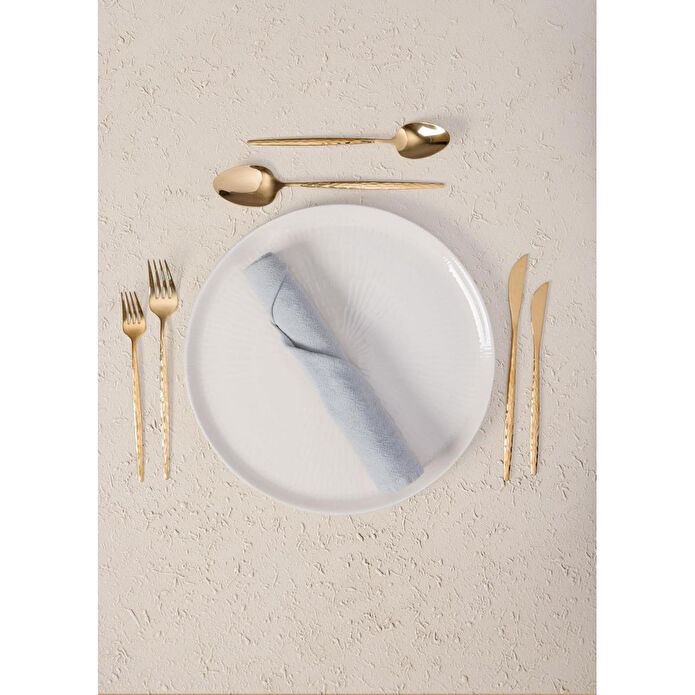 The Mia Shiny Çatal Kaşık Bıçak Takımı Gold 36 Parça