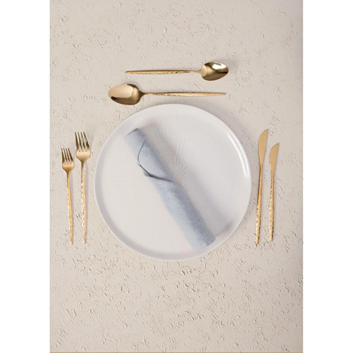 The Mia Shiny Çatal Kaşık Bıçak Takımı Gold 36 Parça
