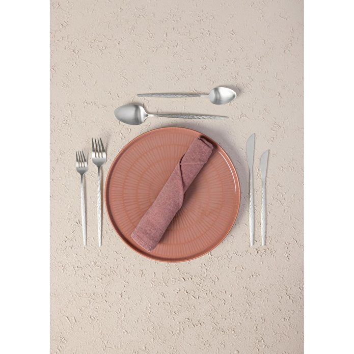 The Mia Shiny Çatal Kaşık Bıçak Takımı Mat Gümüş 24 Parça