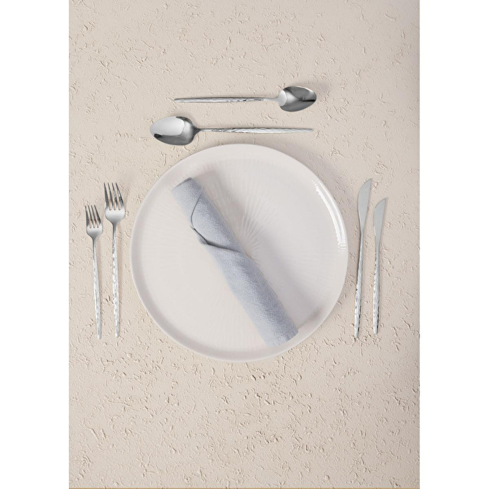 The Mia Shiny Çatal Kaşık Bıçak Takımı Gümüş 24 Parça