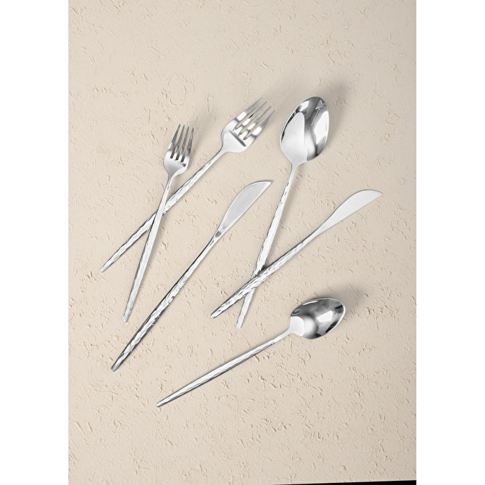 The Mia Shiny Çatal Kaşık Bıçak Takımı Gümüş 24 Parça