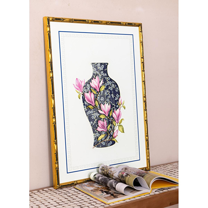 The Mia Bleu Blanc Tablo 64x90x4 Cm Tbl0093