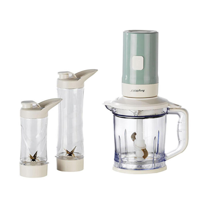 Berghoff Gem Retro 700 W Kişisel Blender & Doğrayıcı – 1,2 L Titanyum Bıçaklı Hazne, Bakır AC Motor | Mint Yeşil