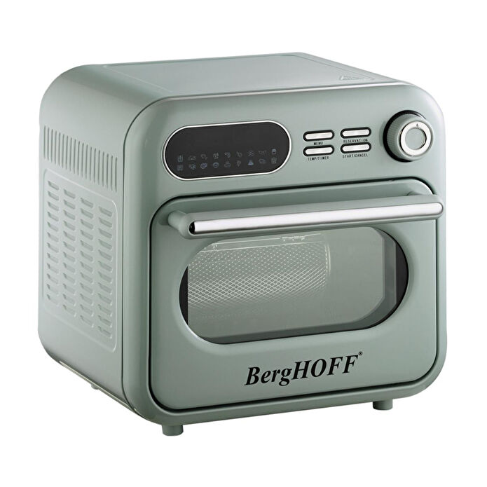Berghoff Gem Retro 18 L Air Fryer & Fırın – 1400 W, 18 Program, Low-E Çift Cam | Mint Yeşil