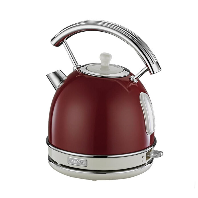 Berghoff Gem Retro 1,7 L Su Isıtıcı – 2200 W, Paslanmaz Çelik Gövde | Kırmızı