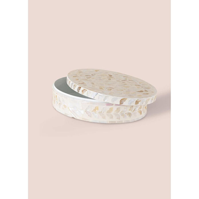 The Mia Sedef Yuvarlak Kutu 30x23x8 Cm Tlc0074