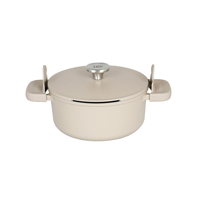 Berghoff Leo Phantom Kapakli Yapişmaz Tencere 24 Cm + Kizartma Tavasi 24 Cm Latte