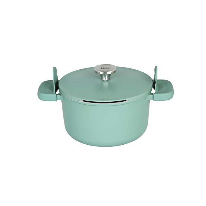Berghoff Leo Phantom Kapakli Yapişmaz Deri̇n Tencere 24 Cm + Kizartma Tavasi 24 Cm Forest Green