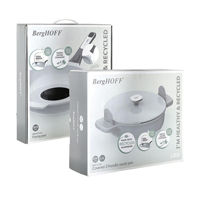 Berghoff Leo Phantom Pi̇lav Tenceresi̇ 28 Cm + Kizartma Tavasi 28 Cm Smoked Grey