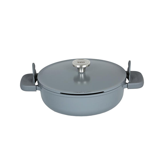 Berghoff Leo Phantom Pi̇lav Tenceresi̇ 28 Cm + Kizartma Tavasi 28 Cm Smoked Grey