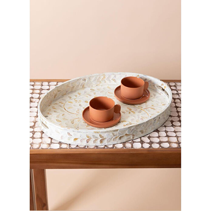 The Mia Sedef Oval Tepsi 50x36x6 Cm Tlc0078