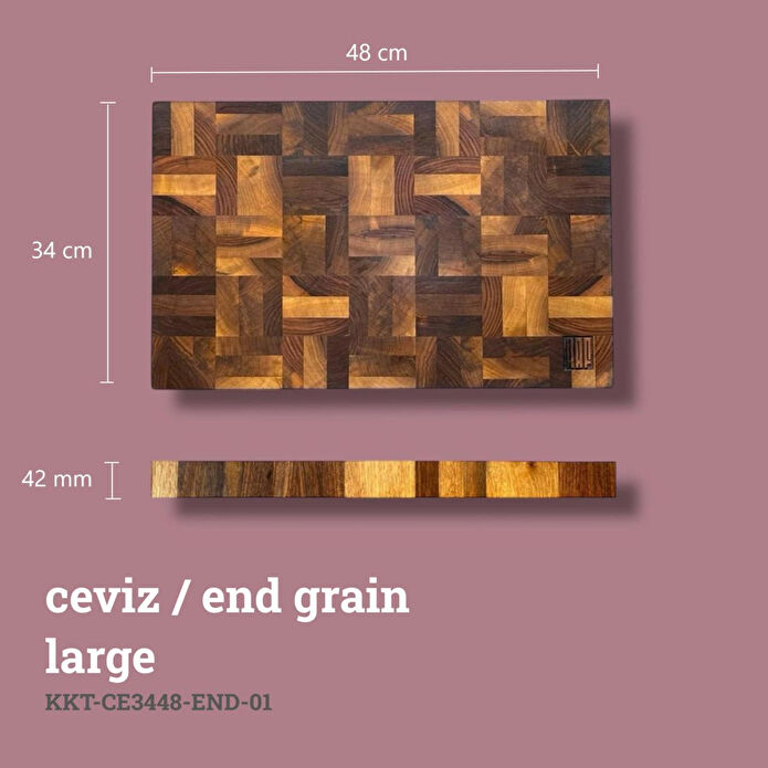 Kaf Ahşap Kesme Tahtası Ceviz (End Grain) - L