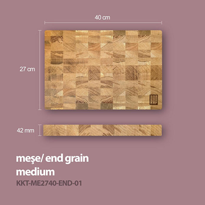 Kaf Ahşap Kesme Tahtası Meşe (End Grain) - M