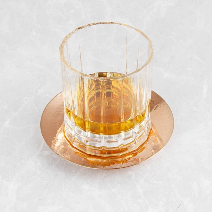 Coho Objet Coho Patron Dövme Bakır Whiskey Keyf & Bakır Bardak Altlık& Whiskey Bardak Seti