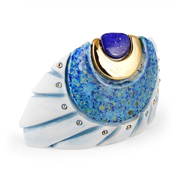 Coho Objet Coho Art Bereket Altın Gözlü Seramik Masaüstü El Yapımı Dekortif Heykel