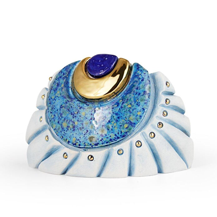 Coho Objet Coho Art Bereket Altın Gözlü Seramik Masaüstü El Yapımı Dekortif Heykel