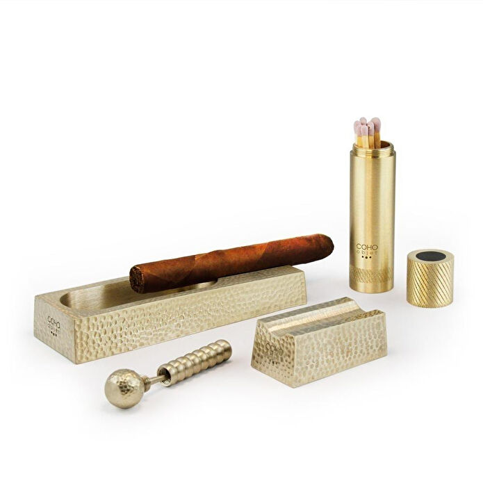 Coho Objet Coho Patron Limited Edition Dövme Aksesuarlı Pirinç Puro Seti