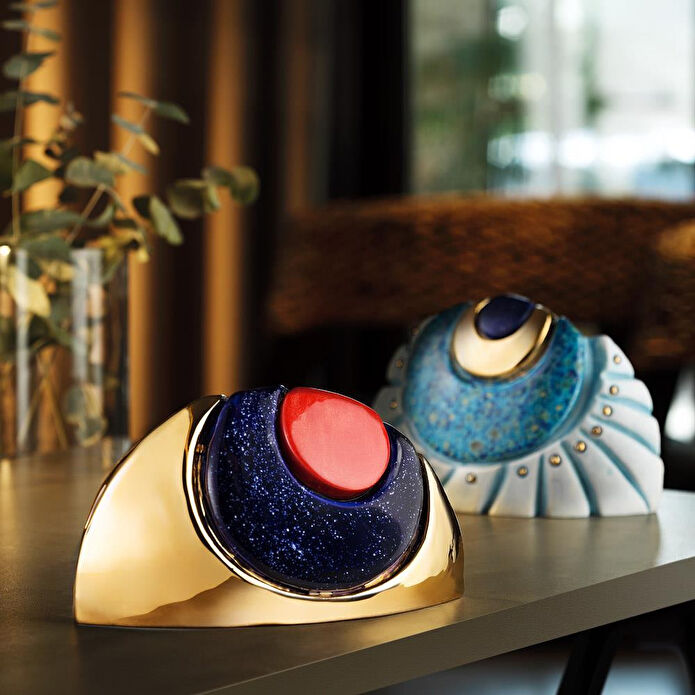 Coho Objet Coho Art El Yapımı Seramik Altın Nazar Göz Dekoratif Obje