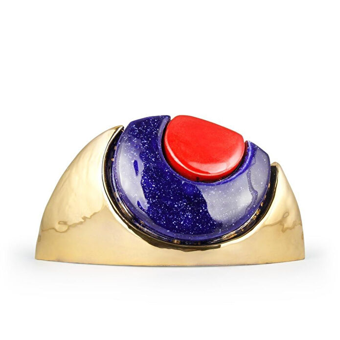 Coho Objet Coho Art El Yapımı Seramik Altın Nazar Göz Dekoratif Obje