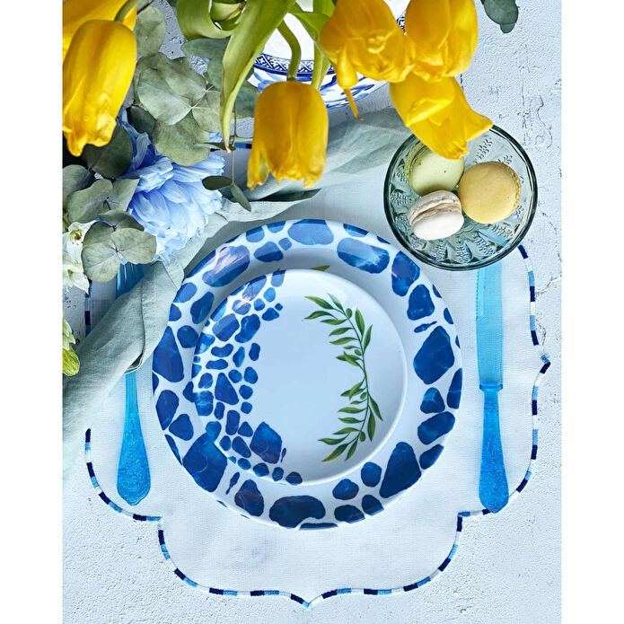 Fern&Co Santorini Cruise Collection Büyük Tabak 4 Lü Set