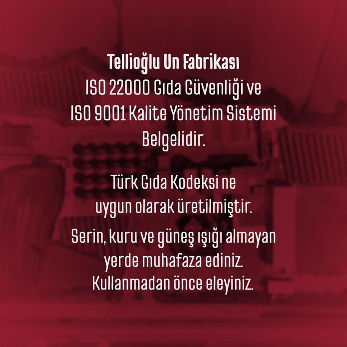 Tellioğlu Tam Buğday Unu 1 Kg