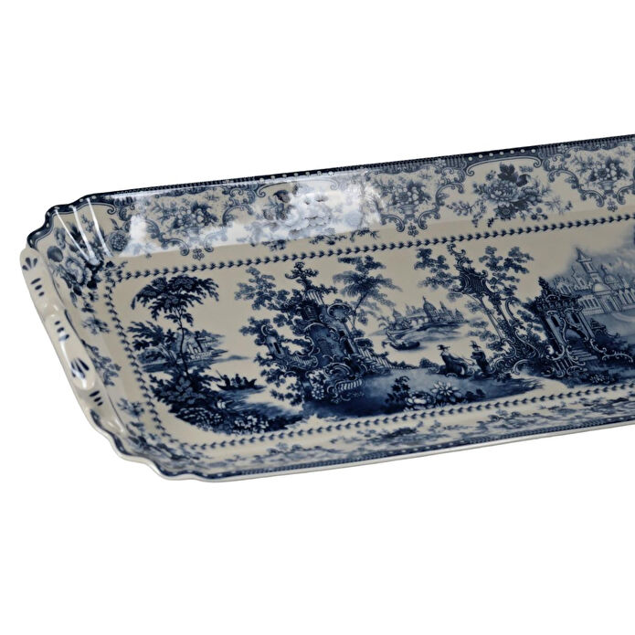 Lucky Art Florantıne Kulplu Baton Tabak 42cm Mavi