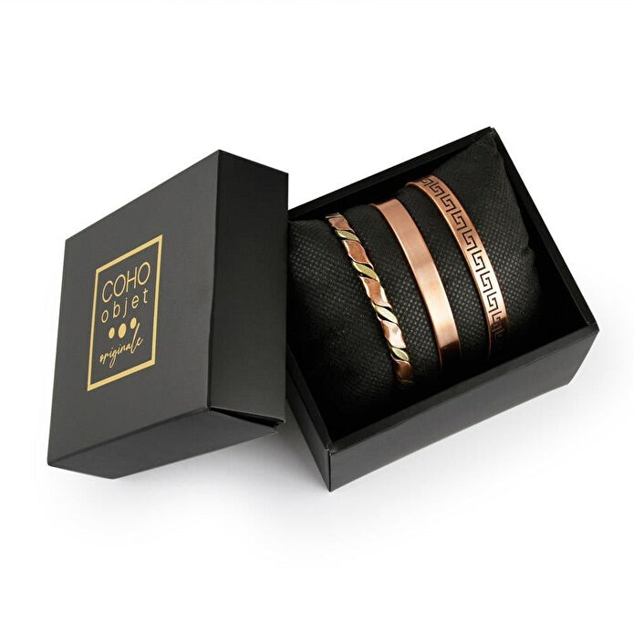 Coho Objet Coho Tılsım Dingin&bereket&sonsuzluk El Yapımı Bakır Bileklik Seti