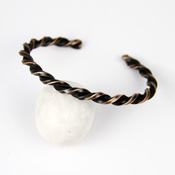 Coho Objet Coho Tılsım Bakır El İşleme Burgu Helical Bileklik