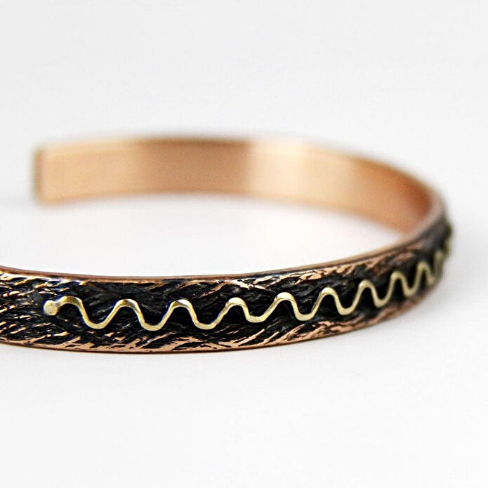 Coho Objet Coho Tılsım Bakır El İşleme Waves Bileklik