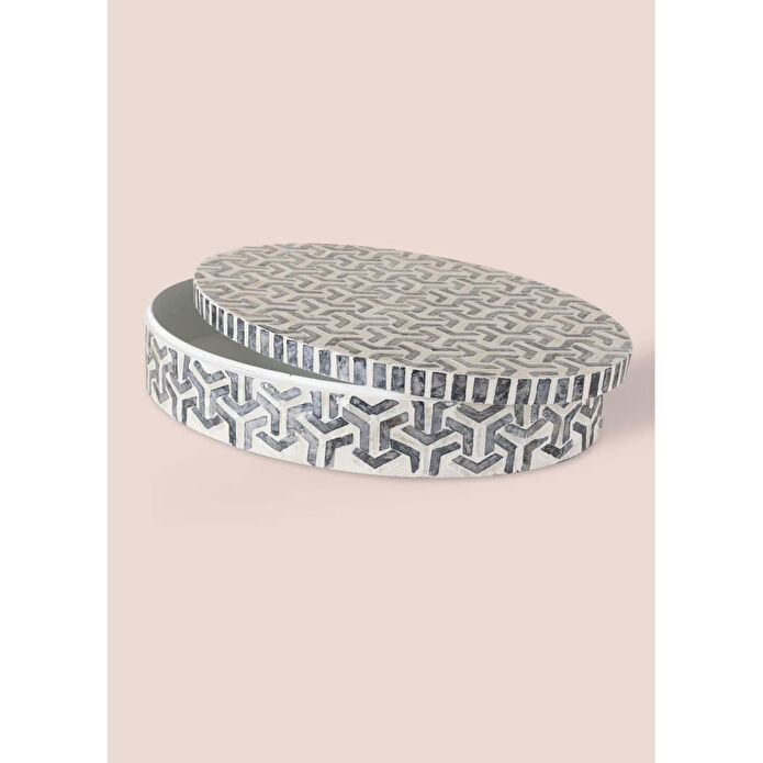 The Mia Sedef Yuvarlak Kutu 40x30x8 Cm Tlc0089